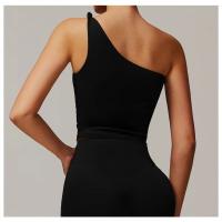 Top de Hombro Corto Deportivo de Moda para Mujeres Ropa Deportiva Elástica con Cuello Redondo - details 8