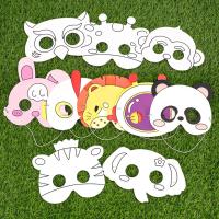 Búho creativo DIY máscara de relleno de Color juguete elefante astronauta máscara en blanco juguete mono pintado pintura Panda máscara niños - details 2