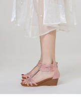 Sandalias de cuña para mujer, novedad de verano 2025, suela gruesa, talla grande, informales, versátiles, con suela suave, sandalias romanas para mujer - details 5