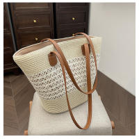 Bolso de Paja para Vacaciones de Verano en la Playa 2025 Nuevo Estilo Tejido de Gran Capacidad Bolso de Hombro para Playa Bolso de Mano Moderno y a la Moda - details 17