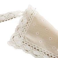 Rectangular Tablecloth Daisy Pattern, Linen Cotton Fabric with Collar Edge, Textile for Home and Hotel, Available in 2 Sizes - details 4