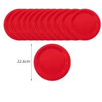 Vajilla desechable con temática de cumpleaños para niñas, servilletas de papel, vasos, platos, manteles, Pajita, color rojo sólido - details 1