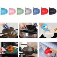 Manoplas de silicona con forma de tiburón para horno, utensilios de cocina, aislamiento térmico antiescaldado, guante antideslizante, plato caliente, 1 par - details 6