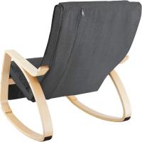 Silla Mecedora Ergonómica, Reposapiés Ajustable en 5 Posiciones, Cojín Mullido con Cierre, Almohadillas Antideslizantes, Estructura Robusta, Sillon Lectura, Muebles de Salon - Gris Oscuro - details 5