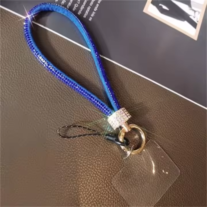Cordón de teléfono móvil con diamantes de imitación, regalo de joyería, antipérdida, ostentoso, correa de muñeca para teléfono, cordón de diamante de lujo brillante, abalorio para teléfono - 1