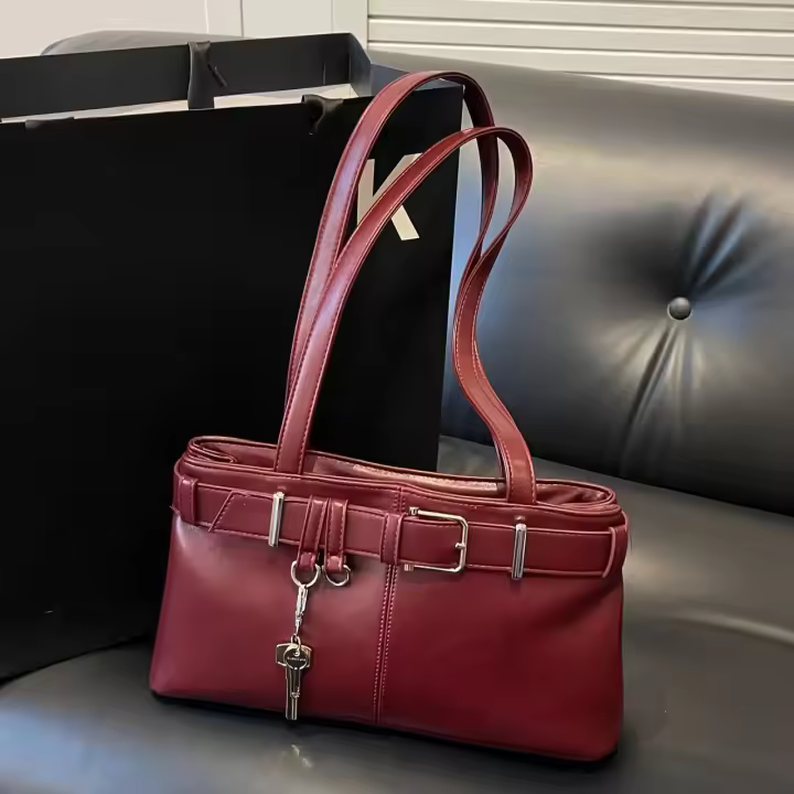 Bolso Messenger de Moda para Mujeres Color Sólido, Cierre de Cremallera, Linedo de Poliéster, Pintado de Borde, Versátil para Ocasiones con Bolsillo para Teléfono - 1