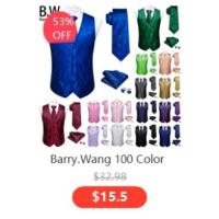 Chaleco de seda para hombre, Jacquard, verde, azul, rojo, dorado, rosa, corbata, pañuelo, conjunto de gemelos, chaqueta sin mangas de negocios para boda - details 3