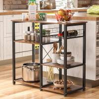 Cocina Mueble para Almacenamiento de Cocina Estantes de Cocina con Ganchos para Almacenamento Estante de Horno de Microondas,Estanterías de Cocina con 3+3 estantes Blanco - details 16