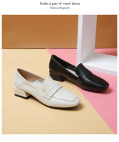 Mocasines de mujer con plataforma interior para aumentar la altura, puntera cuadrada, boca poco profunda, tacón grueso y suela suave. - details 11