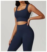 Ropa interior deportiva con espalda cepillada para mujer, sujetador de Yoga antigolpes, camisetas sin mangas transpirables de secado rápido para correr, entrenamiento, ocio y Fitness - details 3