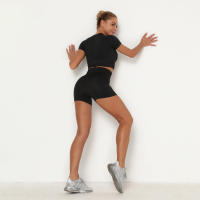 Hamidou-camisetas deportivas de Yoga para mujer, Tops sin costuras para Fitness, ropa deportiva para correr y gimnasio - details 44