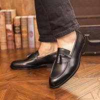 Zapatos de cuero de alta gama, mocasines casuales de negocios, talla extra grande para un pie - details 17