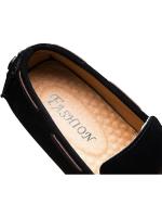 Los hombres mocasines zapatos de cuero vegano zapatos de la cubierta detalles de costura gamuza Vamp suela de goma Flexible tacón plano cómodo baile Slip-on - details 8