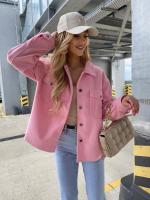Abrigo de lana de manga larga con un solo pecho para viajeros de color sólido de nueva moda - details 6