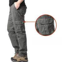 Pantalones casuales de trabajo para hombre con bolsillos multifuncionales, pecho de algodón sólido, estilo cargo recto para uso en exteriores y calle. - details 15