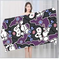 Toalla Sanrio K-Kuromi Toalla de baño gruesa de poliéster de algodón puro de secado rápido para adultos, toallas de viaje deportivo, natación y surf - details 3