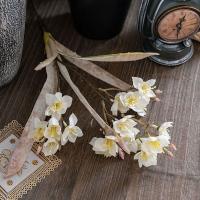 Decoración de jarrón DIY, rama de narciso Artificial de tacto Real, flor de narciso de seda elegante de lujo, flor falsa hecha a mano, decoración de boda - details 9