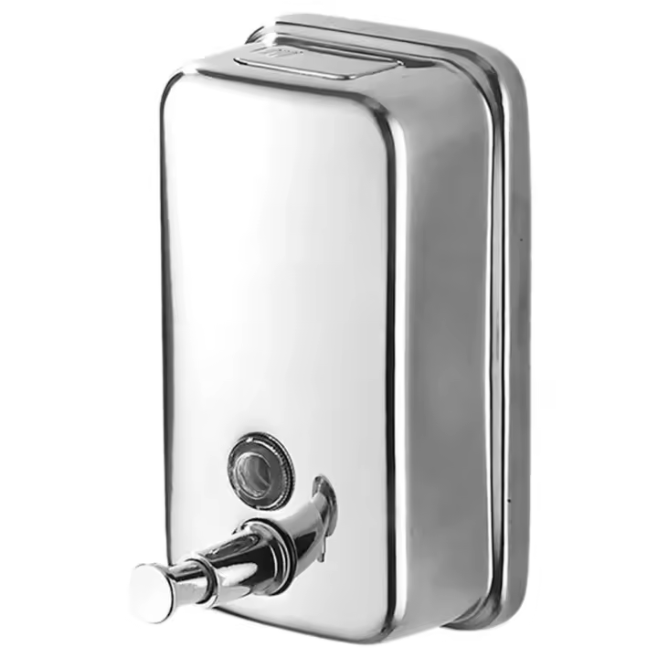 Dispensador manual de champú de acero inoxidable grueso 304, botella desinfectante para manos montada en la pared, utilizada en el baño - 1