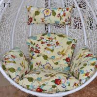 Funda de Cojín de Silla de Huevo Colgante de Color Sólido Floral y Estriado + Funda de Almohada de Exterior (Sin Relleno) para Jardín Lounger - details 2