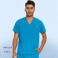 Uniforme para enfermería de Hospital, Tops para cirugía, camisas de manga corta para mujer, ropa de trabajo para clínica Dental, blusa de enfermera, ropa de médico negra - details 12