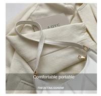 Bolso de hombro a la moda para mujer, bolso de cuero PU para axila, bolsos de Color sólido, bolsos de ocio para ir al trabajo, bolsos con asa pequeña, bolso de mano con cremallera a la moda - details 2