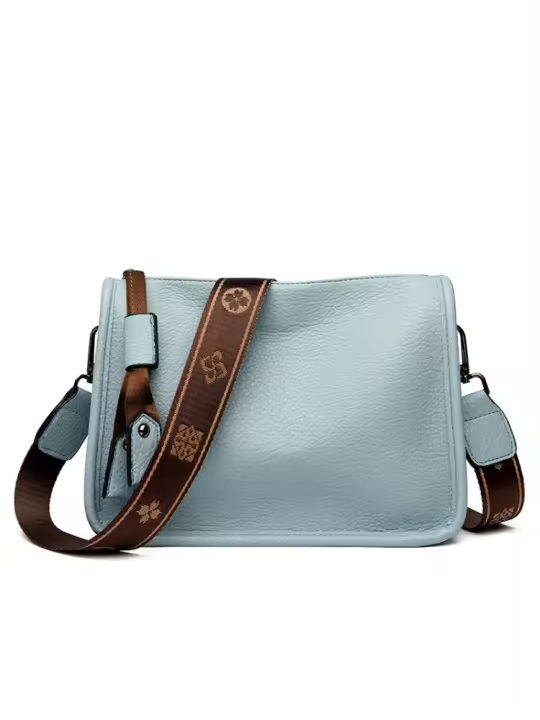 Bolso de hombro para mujer de cuero genuino de alta calidad, bolso tote de moda 2024 - 1