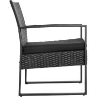 Juego de Mesa y Sillas de Jardín al Aire Libre Ratán Negro 3 Piezas 2 Sillones y 1 Mesa de Vidrio - details 7