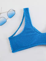 Bikini de cintura alta para mujer, traje de baño deportivo unicolor, traje de baño Sexy a rayas, ropa de baño para mujer, ropa de playa 2025 - details 7