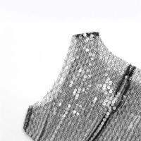 OUWU- Chaleco de lentejuelas para mujer, top corto sin mangas, top elegante, tops cortos translúcidos sin mangas, chaleco elegante 2025 - details 8