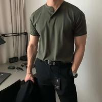 Polo de manga corta para hombre, estilo americano, retro, elástico, rasgado, musculoso, Fiers, deportivo, top casual - details 1