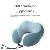 Almohadas de viaje en forma de U de rebote lento, bolsas de almacenamiento, cojín de soporte para el cuello de espuma, refrigeración, protección del cuello de 360 grados, almohada para dormir - details 2