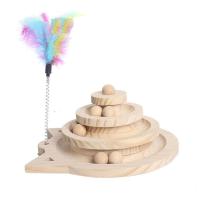 Torre de juguete de madera ts 2/3 niveles disco de juego trenzado para suministros de entrenamiento t - details 0