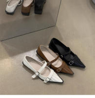 Nuevo tacón bajo puntiagudo versátil palabra con zapatos individuales de tacón grueso zapatos Lizhen - details 17