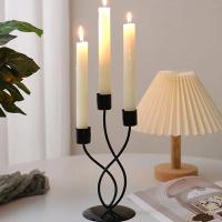 European Metal Candle Holder Iron Candlestick Irregular Pillar Candle Stand Wedding Party Dining Table Centerpiece Home Decor - details 3