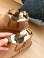 Botas de nieve con plataforma para mujer, parte superior baja, piel de oveja, invierno, nuevas - details 4
