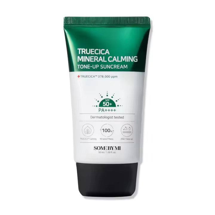 SOME BY MI Truecica Crema solar tonificadora mineral SPF50+, PA++++ 1.69Oz, 50ml / Efecto calmante iluminador/Protección suave contra el sol y los rayos UV - 1