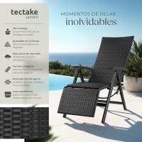 Respaldo Ajustable y Reposapiés, Silla Conjunto Jardín Exterior, Muebles Jardín Exterior Resistentes a Intemperie, Reposabrazos en Madera - marrón - details 19