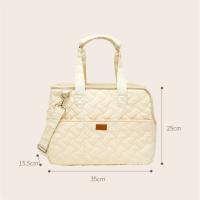 Hanpanda-Bolsa de hombro de lona para perros y gatos, bolsa de transporte portátil con apertura lateral, transpirable, gran espa - details 10