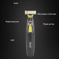 Afeitadora eléctrica para cara y cuerpo para hombres, máquina de afeitar lavable, recortadora de barba y cuerpo, bola seca húmeda, recargable - details 2