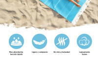 Paquete de 1 Toalla de Playa Turca (100x180 cm), 100% Algodón, Manta de Playa de Secado Rápido, Absorbente, Ligera y Sin Arena para Viaje y Piscina (Azul) - details 2