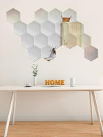 Pegatina de Pared Hexagonal de Acrílico Dorado Autoadhesiva, Solida, Decoración de Arte para el Hogar y Dormitorio - details 8