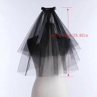 Recién llegado velos de boda de tul velos de novia negros cortos velo de mujer de dos capas accesorios de boda 2025 - details 5