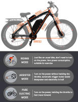 GUNAI GN88 bicicleta eléctrica para adultos 2000W bicicleta eléctrica de carretera 48V 23Ah Fatbike MTB E-bike 26 "bicicleta eléctrica de montaña 55 KM/H velocidad máxima - details 8
