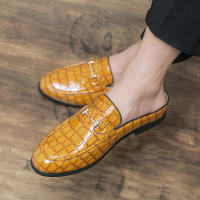 Sandalias con diseño de piedra sintética para hombre, zapatos con hebilla de herradura, tacón versátil, a la moda - details 21