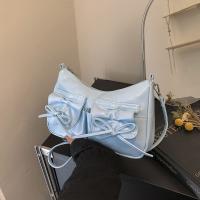 Bolso cruzado con lazo de estilo coreano, bolso de hombro plisado Y2k de Color sólido, bolso de compras con correa de cordón, bolso de Dumpling de Pu, Dairy - details 5