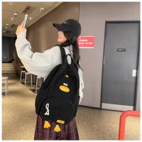 Dibujos animados estilo japonés ins lindo patito mochila femenina de pana informal mochila de campus estudiante universitario de secundaria. - details 12