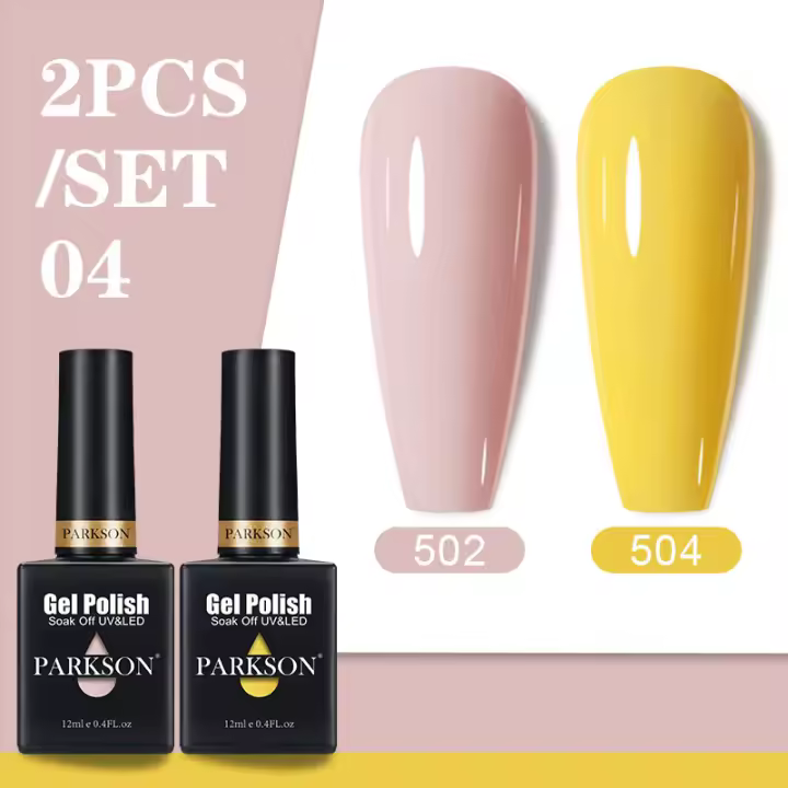 Parkson-Juego de esmaltes en Gel para uñas, barniz semitransparente de 12ML, para arte de uñas, laca en Gel UV LED, 2 piezas colores - 1