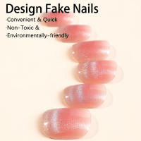 Uñas artificiales de Ojos de gato rosas, uñas postizas duraderas de cobertura completa para uñas, bricolaje en casa - details 2