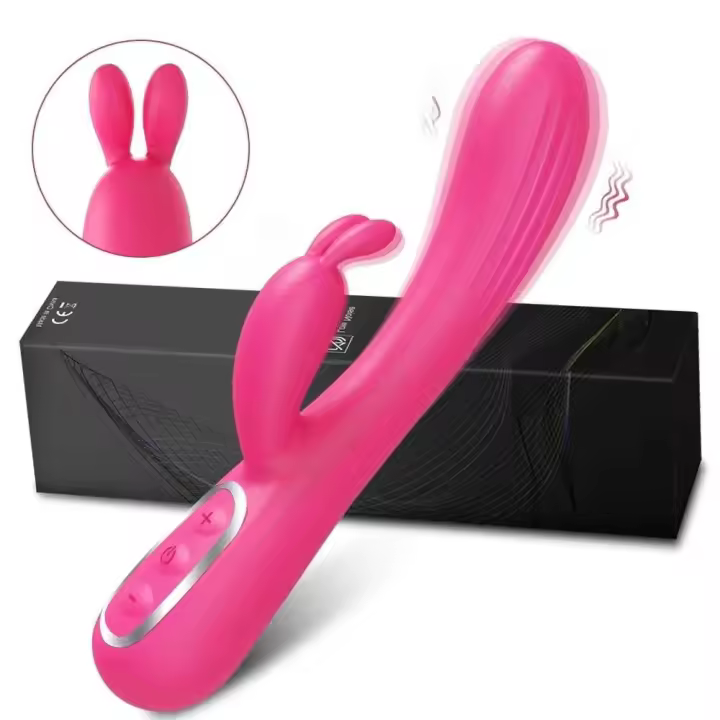 Leten Dual Aguja de Conejo Vibrador 3en1 Dildo de Estimulación de Clítoris y Punto G - 1