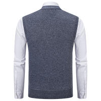 Chaqueta de Punto Adelgazante con Cuello en V Ropa de Invierno Cálida para Hombres - details 5